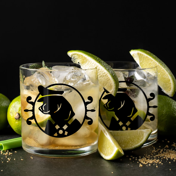 Mr. Bear Double Old Fashion Glass (12oz)