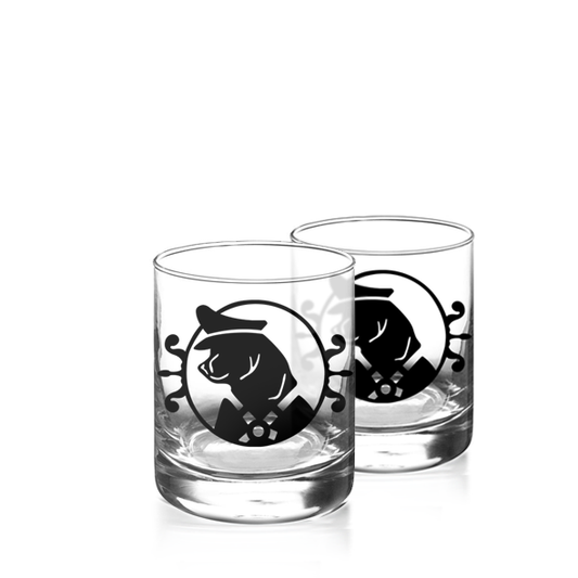 Mr. Bear Double Old Fashion Glass Set  (12oz)